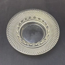 VINTAGE Clear Cut Glass Cigar Cigarette Ashtray Trinket Dish 6.75" wide