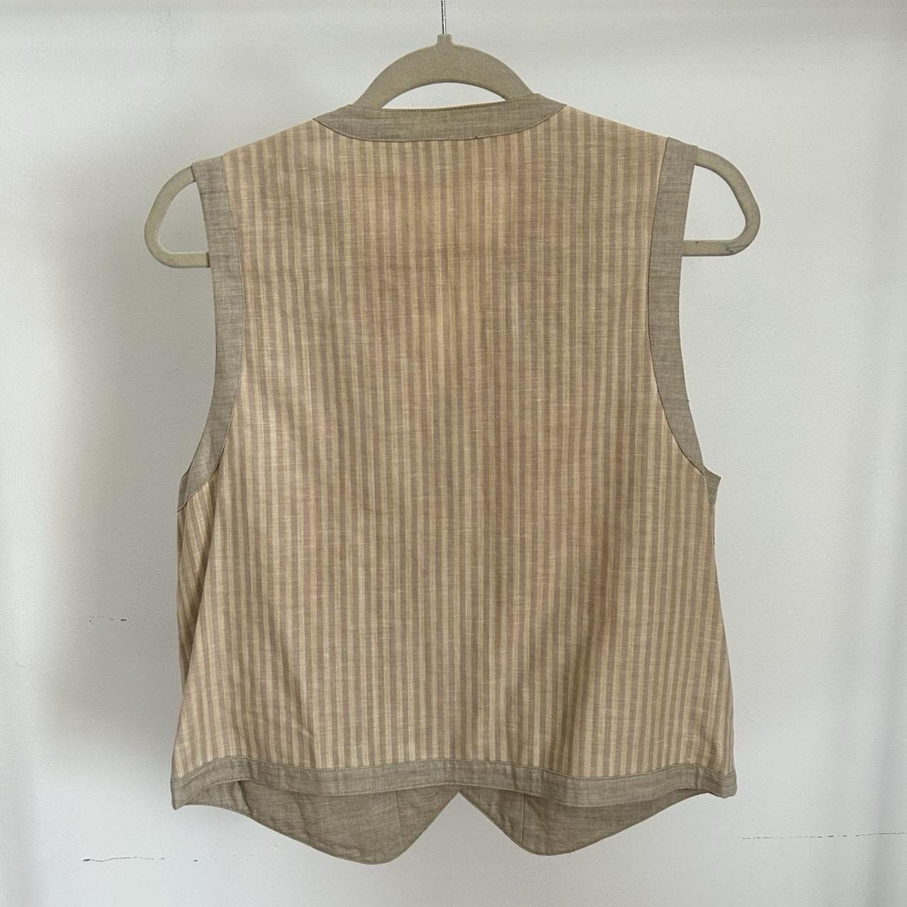 Vintage 90s Patchwork Linen Button Down Best Size… - image 4