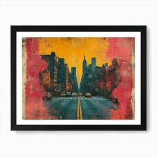 Urban Rhapsody: Collage Narratives  Framed Wall Art Poster Canvas Print Picture
