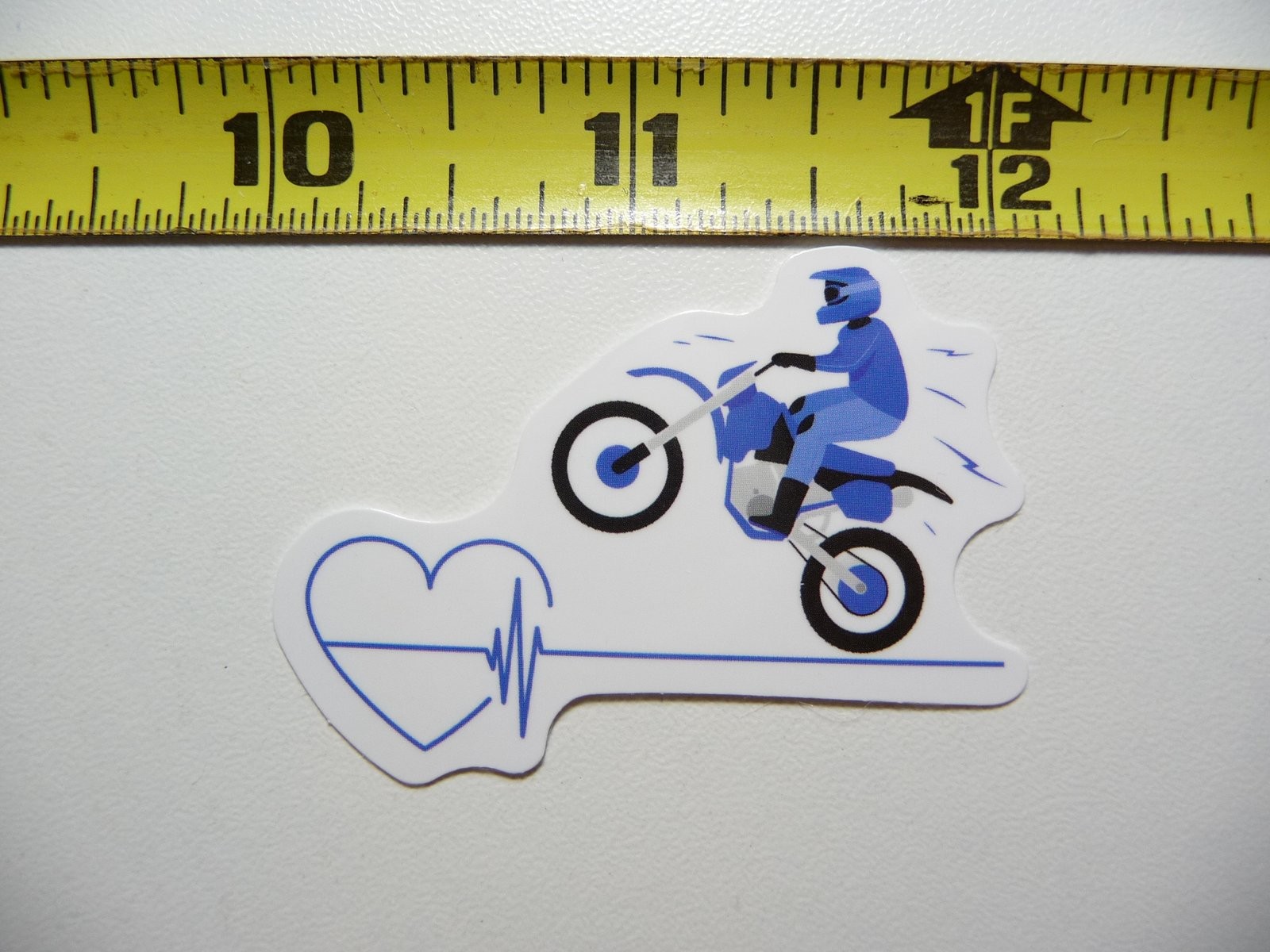 Motorcycle Lifeline Wheelie Heartbeat Fan Team Vet Decal Sticker