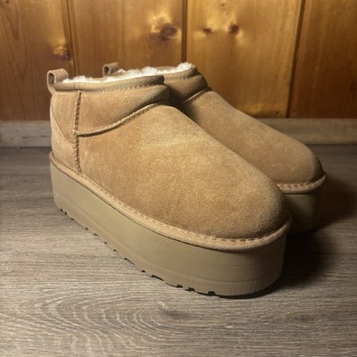 Authentic UGG Classic Ultra Mini Platform Womens Boots Chestnut 1135092 Size 8