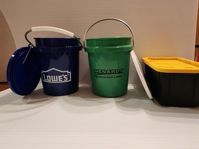 #ad Menards Mini Bucket amp; Lowe#x27;s Mini Bucket With Lids Teeny Tote 3 Pack HTF $23.99
