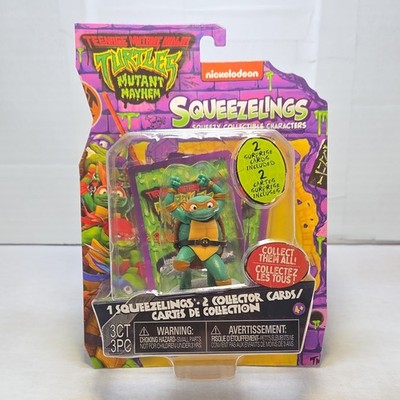 Nickelodeon Michelangelo Squeezelings Mutant Mayhem Figure + 2 Collector Cards