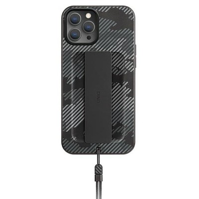 UNIQ Heldro Hülle mit Tragegurt für iPhone 12/12 Pro, Schwarz