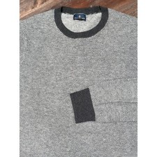 Brooks Brothers Gray Crewneck with Dark Contrast Trim Medium