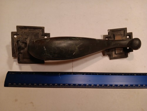 Vintage Brass /Bronze Thumb Latch, Exterior Door, Pull Handle