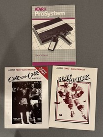 Atari 7800 Console TESTED WORKING + 8 games Lot Bundle with controllers +manuals