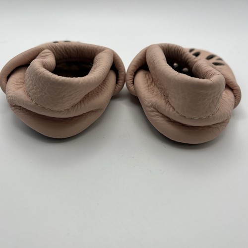 Baby Light Pink Leather Moccasins with Laser-Cut Detail, Size 6-12 Months - Picture 7 of 7