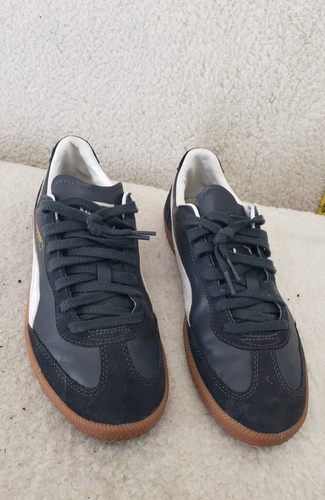Puma Super Liga Herren Sneaker 9,5 Schwarz Wildleder Schnürschuhe Komfort Klassisch Retro Schuhe