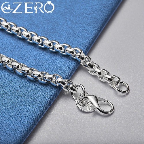 18 Karat Gold Armbänder 925 Sterling Silber 4 mm Kette Armband für Frau Mann - Bild 3 von 7