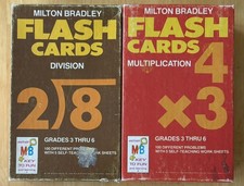 2 Vintage 1975 Milton Bradley Flashcards Multiplication  Division