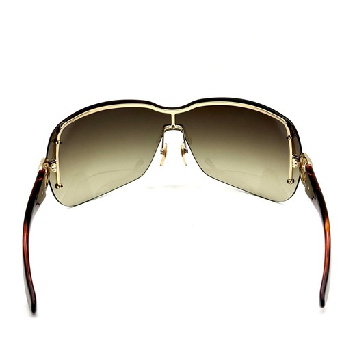 Gucci Designer Oversize Wrap Sunglasses GG-2797/S Rimless Shield Gold & Tortoise - Picture 9 of 13