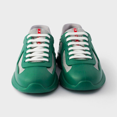 PRADA Men's Colorblock Logo Low Top Lace-Up Athletic Sneakers Green Gray