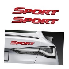 2PCS Sport Edition Emblem Car Decal, 3D Metal Auto Fender Bumper Badge Red