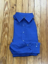 Versace Classic V2 Shirt 41 Blue Large Cotton Long Sleeve Bold Vintage Italy 90s
