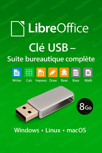 LibreOffice Clé USB 8go – Compatible PC, Mac et Linux
