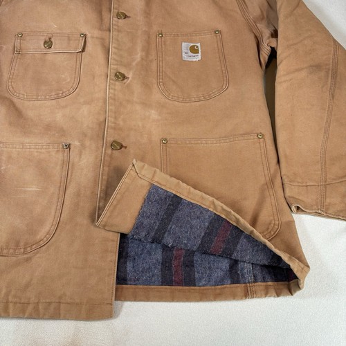 Abrigo Carhartt Años 70 Detroit Chore Talla 44T TROYSET Manta Forro Big C Butt - Imagen 7 de 15