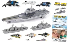 Launching Military Toys Set Military Naval Ship with Aircraft Carrier