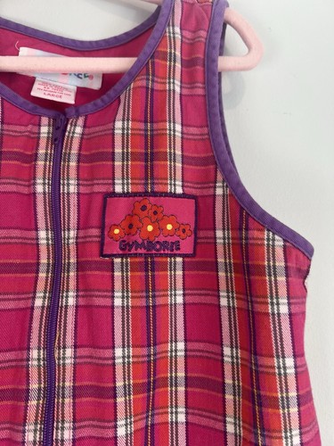 Gymboree Rainbow Tag Vintage Pink Plaid Dress Sleevless Zipper Size Large Girls - Picture 3 of 5