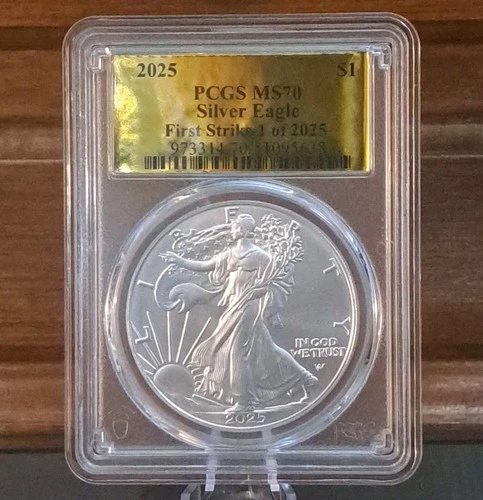 2025 Silver Eagle First Strike PCGS MS70 Limited Edition Gold Label 🏷
