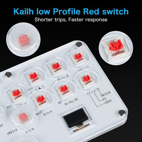 RGB Arcade Hitbox Tastiera Arcade Fightstick Controller per PS4/PS5/Switch Xbox - Foto 2 di 6