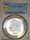 1882 S MORGAN DOLLAR PCGS MS 65! LOOKS PROOF LIKE! NICE LIGHT TONING! NR #K2912