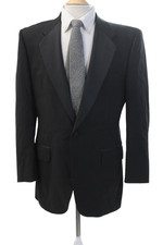 Burberrys Men Tuxedo Jacket Black 100 Wool Button Collared Size L