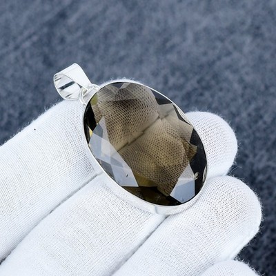 Smoky Topaz Gemstone Pendant, 925 Sterling Silver Pendant, Handmade Pendant Gift