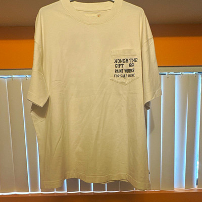 Honor the Gift Men's White Graphic Logo Pocket Crew Neck Short Sleeve T-Shirt L