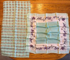 Scarves- Light Blue- Mixed Textiles  Sizes- Lot of 2