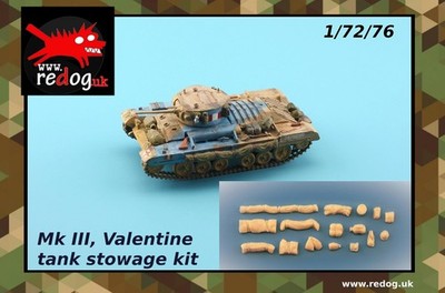 Redog 1/72/76 British Valentine tank - desert stowage kit 