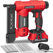 ALLOYPOWER 2 in 1 Cordless Brad Nailer/Electric Stapler with 2.0Ah Battery and C