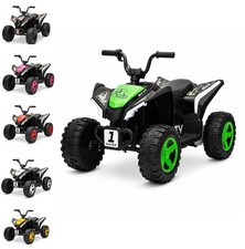 12V Kids Electric ATV 4 MPH Ride On 4 Wheeler Ages 3-6 White Dual 550 Motors