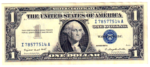 1957-A $1 United States Silver Certificate UNC Fancy SN# 78577514 Fr. 1620 - Picture 1 of 3