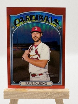 2021 Topps Heritage #554 Paul DeJong Chrome Red Refractor /372