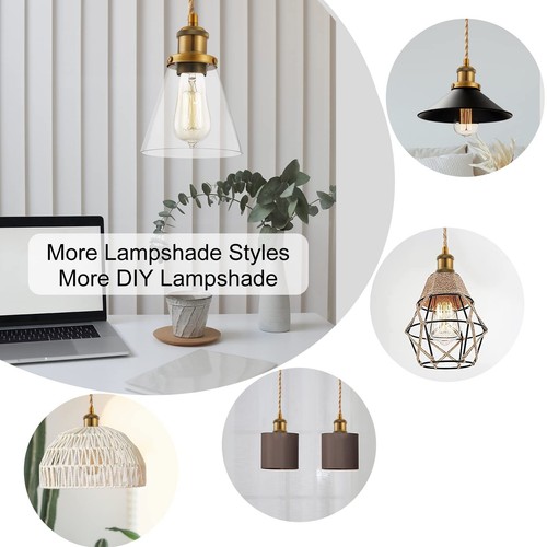 15.4ft Pendant Light Cord Kit, Industrial Vintage Plug in E26 Socket Hanging ... - Picture 5 of 7