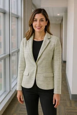 Cabi tweed blazer green and grey  corpcore office colligate Teacher Women size 8