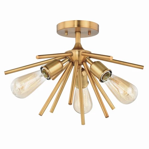 Vaxcel - Estelle 3-Light Semi-Flush Mount in Mid-Century Modern and Sputnik - Picture 1 of 4