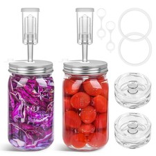 32 oz Mason Jar Fermentation Kit Sauerkraut/Pickling 2 Pack Jars Lids Weights