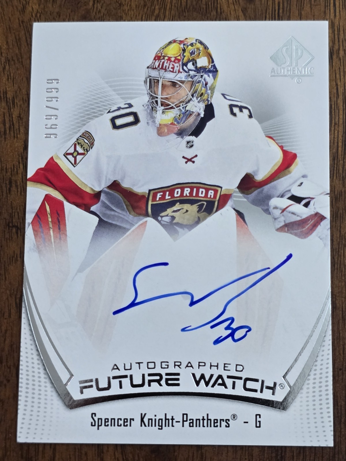 2021-22 SP Authentic Spencer Knight Auto RC Future Watch # 969/999