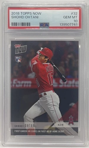 2018 Topps Now - Shohei Ohtani #32 PSA 10 GEM MINT 1st Career HR Rookie Card RC