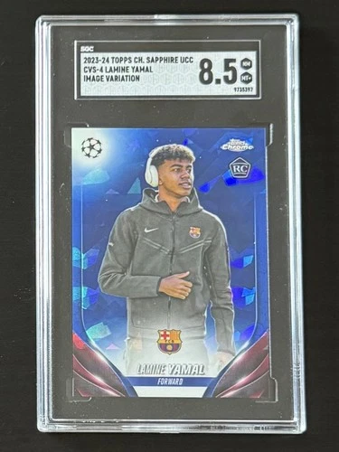 2023-24 Topps Chrome Sapphire Rookie CVS-4 Lamine Yamal Image Variation SGC 8.5