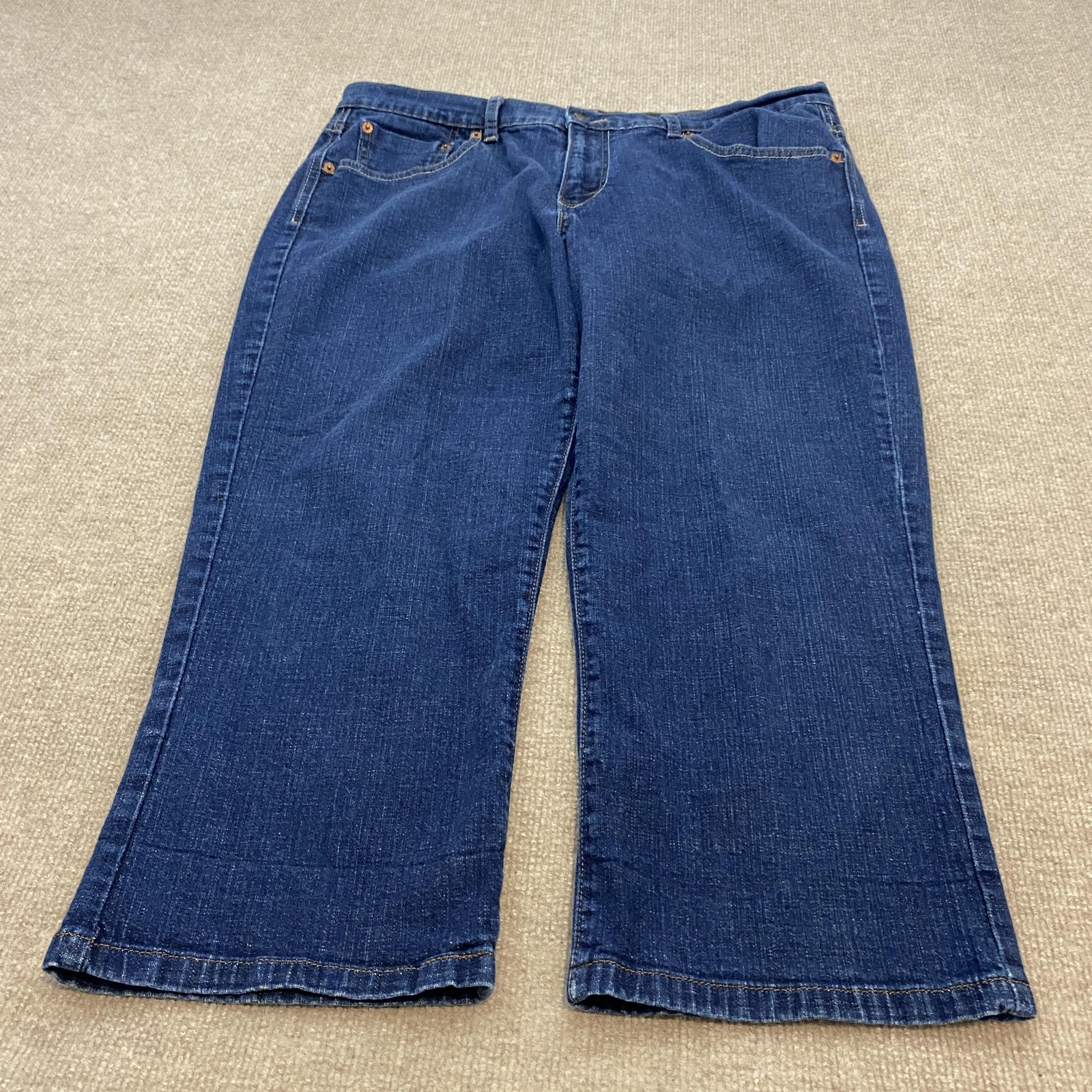 Levis 515 Capri Jeans Womens 16 Blue Medium Wash High Rise Stretch Denim