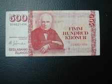 Iceland 500 Kronur Banknote 2001