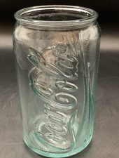New , Coca Cola Can Shaped 350 Ml Drinking Recycled Green Glass , Embossed 3 D