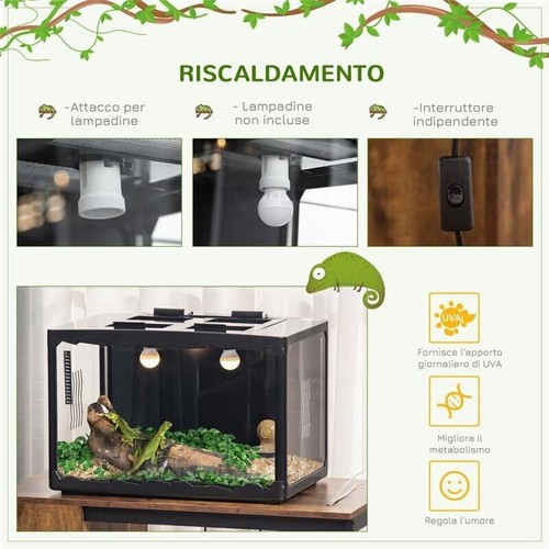 TARTARUGHE DI TERRA CAMALEONTE. IGUANA. GECO E RETTILI IN VETRO CON TERMOMETRO - Foto 6 di 8
