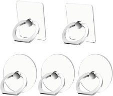 5 Pack Cell Phone Ring Holder Stand Transparent