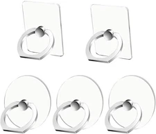 5 Pack Cell Phone Ring Holder Stand Transparent