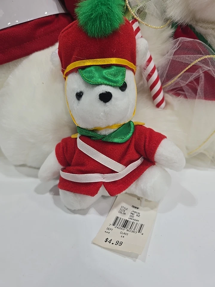 Плюшевая рождественская пара мягких щелкунчиков DAYTON HUDSON Santa Bear / Ms Bear 1997 - Изображение 4 из 4