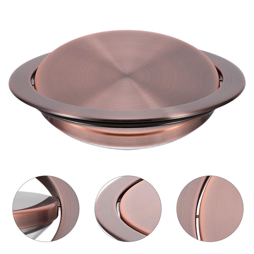  Stainless Steel Swing Trash Lids Countertop Recessed Garbage Can Cover Built-in - Image 3 of 4